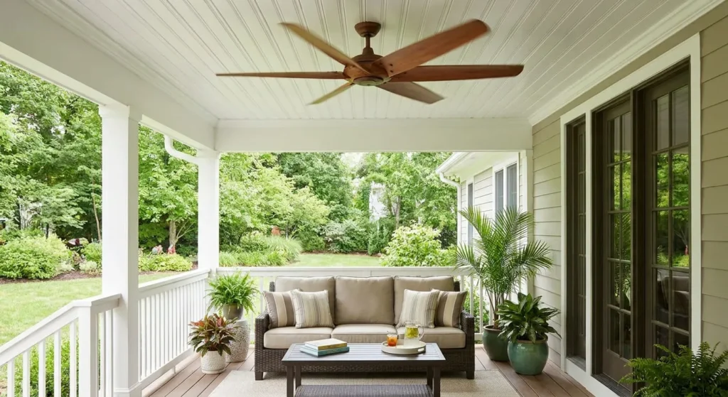 Covered Porches with Ceiling Fans Classic Southern Home Decor Ideas