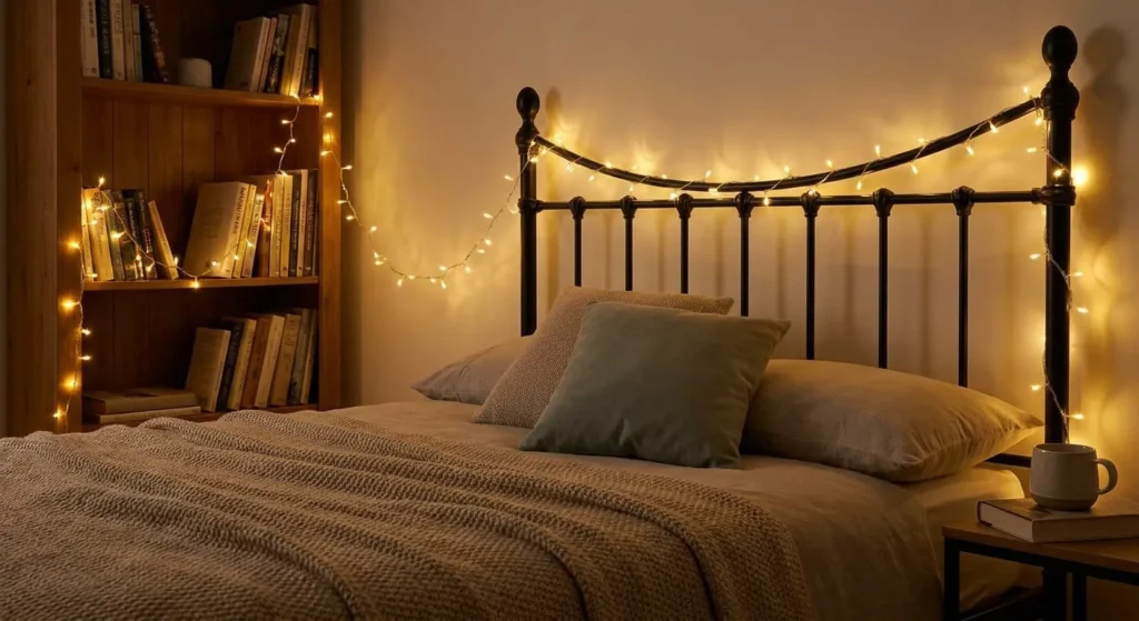 Warm Fairy Lights Bedroom ideas For Adults
