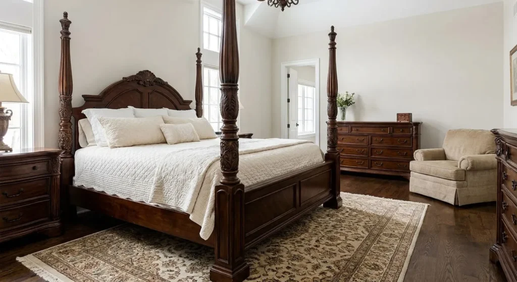 a Romantic Four-Poster Bed for Whimsical Bedroom Ideas for Adults